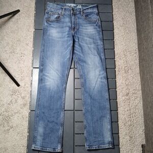 Wrangler Retro Slim Straight Mens Blue Wash Denim Jeans Size 30x32 Cowboy JD157